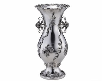 Vase - hauteur 34 cm - modèle Maestro. Argent sterling. Fabriqué en Italie. Certificat d'authenticité