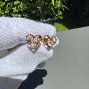 Ohrstecker Herzform 14 Karat Roségold Ohrstecker, 14 Diamanten; Gesamt 0.043ct Farbe: G-H, Reinheit SI