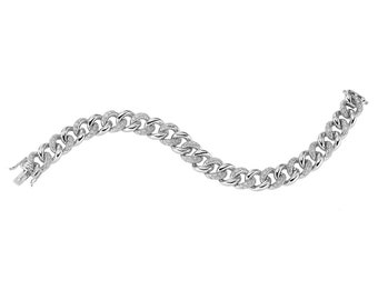 18 carat white gold curb bracelet with 196 diamonds: 1.96 ct RILEG certificate of authenticity