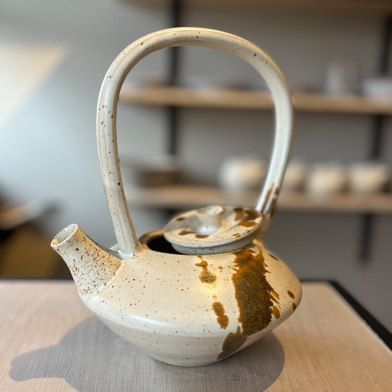 Handmade Ceramic Glazed Teapot 850ml No.54 Handmade Pottery Gift for