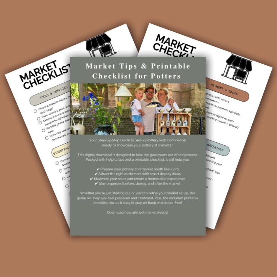 Market Tips &amp; Printable Checklist for Potters – A Guide to Selling Your Pottery With Confidence ...