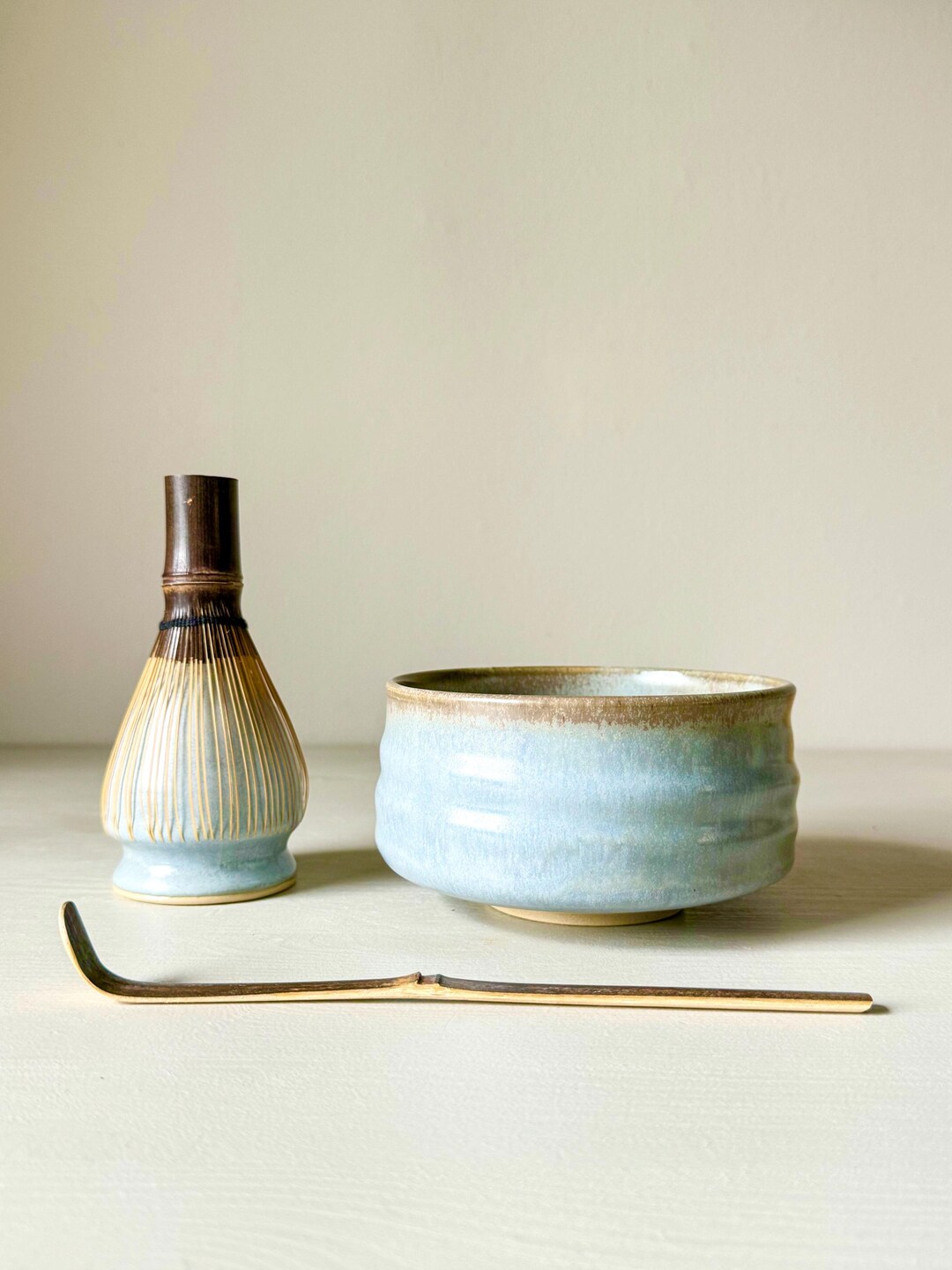 Matcha Wan Matcha Bowl 550ml, Sky Blue Chawan, Handmade Ceramic Cha Wan, Pottery ...