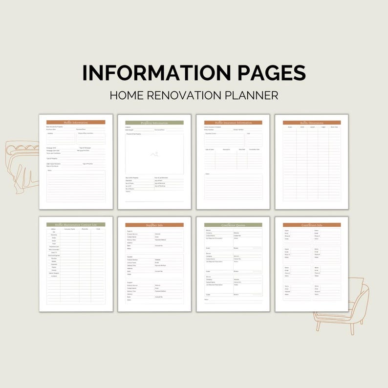 Home Renovation Planner Printable | Remodel & Budget Binder - Etsy