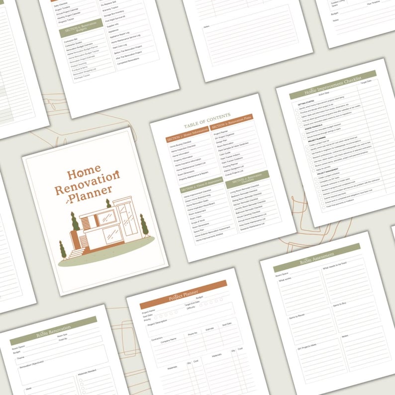 Home Renovation Planner Printable | Remodel & Budget Binder - Etsy