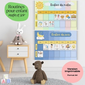 Printable and customizable children's morning and evening routine