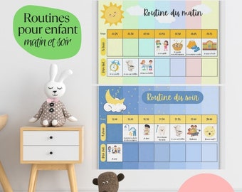 Routine enfant matin et soir imprimable et personnalisable