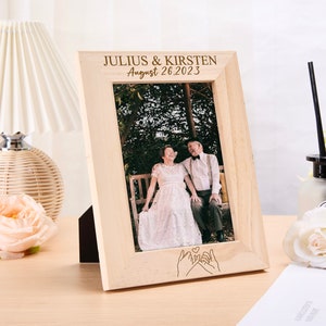 Personalized Wooden Photo Frame, Engraved 4x6 5x7 Picture Frame, Couple Picture frame, Wedding Photo Frame,Valentine's Day Gift,Wedding Gift image 8