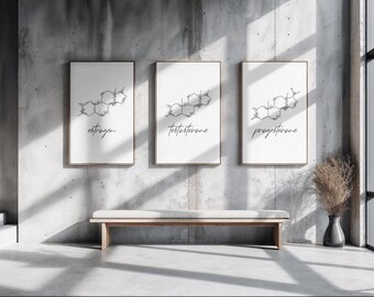 Hormone Printable| Estrogen Testosterone Progesterone| Science Gift for Teacher| Gender Décor|