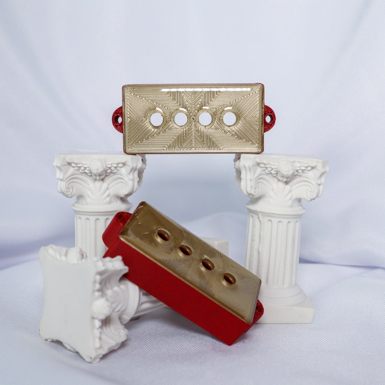 PBASS STYLE PICK up Covers Iridium Gold Metallic/carbon Fiber Infused