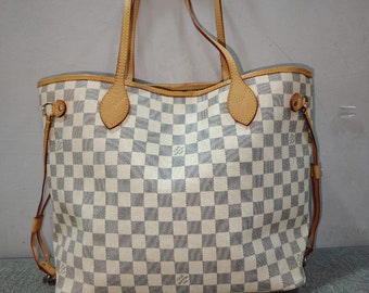 Louis Vuitton Neverfull Damier Azur MM Tote Bag (BG68)