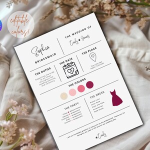 Cartão informativo Bridesmade, informações sobre a festa nupcial, proposta de madrinha, cartão de madrinha, infográfico nupcial, cartão de madrinha, cartão colorido de madrinha