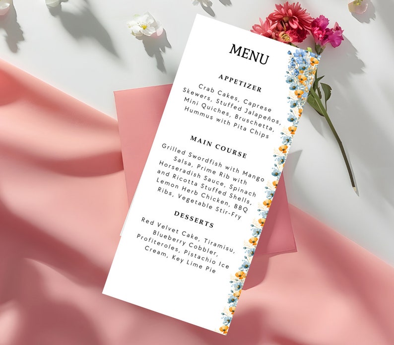 Vintage Floral Wedding Set, DELFT Blue Invitation Template, Printable ...