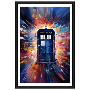 TARDIS Police Box Framed Abstract Wall Art / Doctor Who TARDIS / Colorful Wall Art