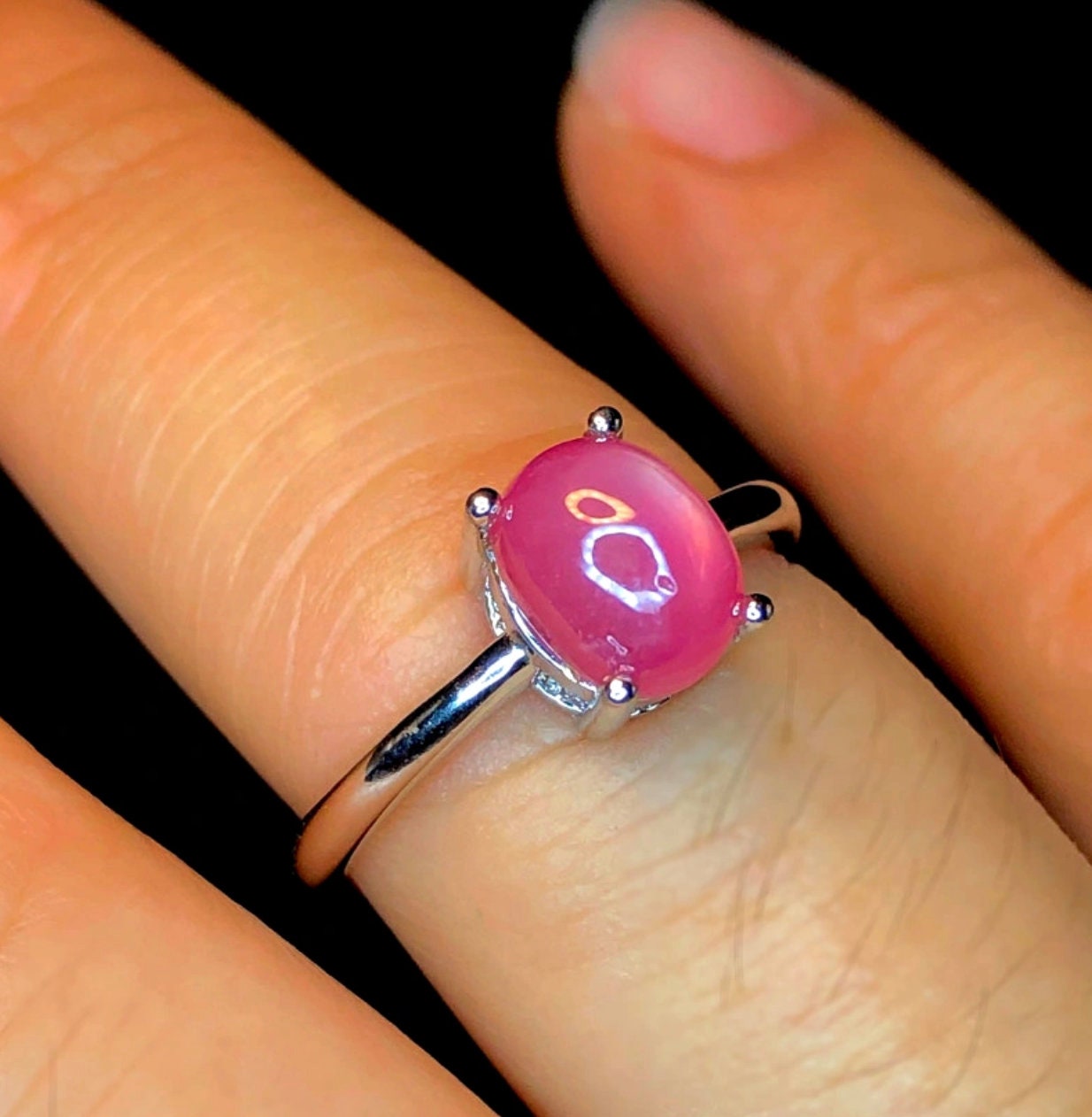 オーバルカット ルビー シルバー 925 リング - Etsy 日本