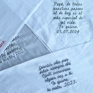 Embroidered handkerchief. Gift for father, godfather. Embroidered handkerchiefs. Wedding embroidered handkerchief. Wedding witness gift. Personalized handkerchief.