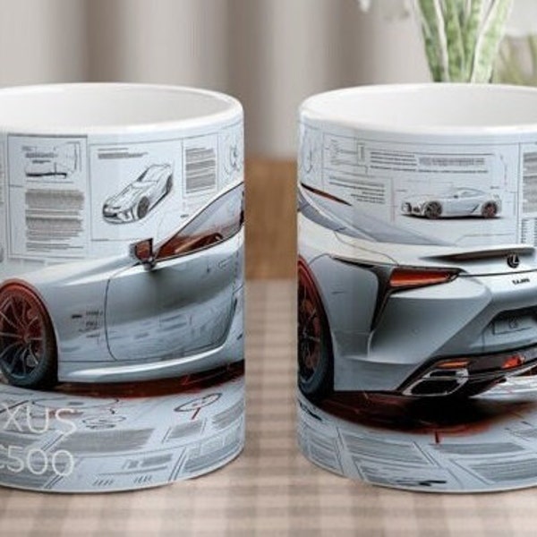 Lexus LC500 Exploded View Mug - LC500 Illustrated Mug – Lexus  Mug - Coupe - Sportscar - Retro - Designer Mug - Driving - Lifestyle - gt car