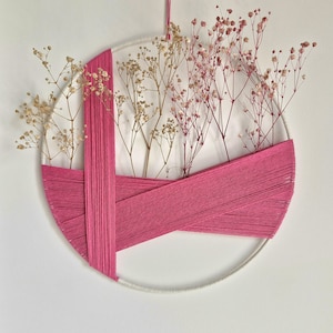 12&quot; Boho Wall Decor, Handmade Gift,Dried Flowers Wreath,Jute and Floral Boho Hoop, Modern Home Decor, New Home Gift, minimalist wall hanging