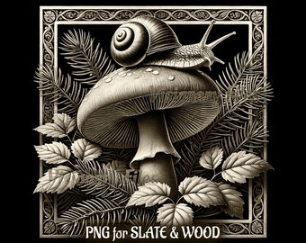 Mushroom 3D Illusion PNG Laser File, Mushroom PNG, Mushroom Slate Coaster Engraved, Mushroom Laser Ready 3d Engraving, Mushroom Laser Files
