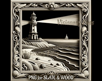 Lighthouse 3D Illusion PNG Archivo láser, Lighthouse 3D PNG, grabado de ilusión 3D, archivo de pizarra, grabado 3D listo para láser, Lightburn grabado PNG