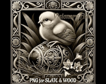 Easter Chicken 3D Illusion PNG Laser File, Egg Laser Engraving