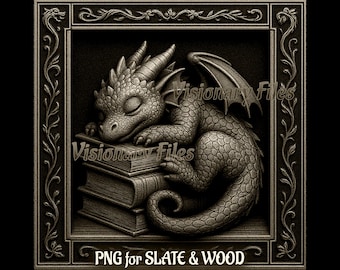 Dragon 3D Illusion Laser Engraving PNG, Baby Dragon Cut File, Fantasy Slate Coaster Design, Laser Ready 3D Engraving Art, Dragon PNG