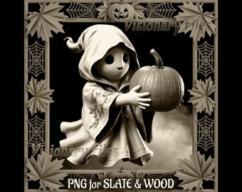 ゴースト3DイリュージョンPNGレーザーファイル：ハロウィーン彫刻（デジタルダウンロード）