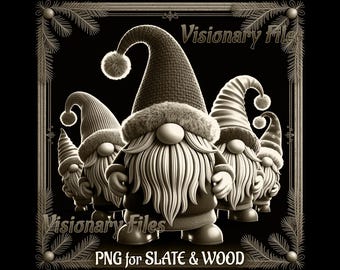 Gnomes 3D Illusion PNG Laser File (Digital Download)