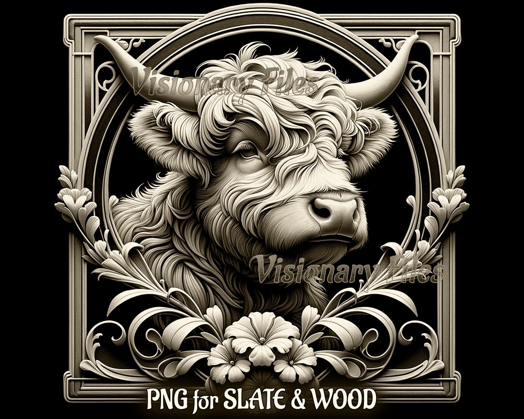Highland Cow 3D Illusion PNG Laser File, Highland Cow PNG, Highland Cow ...