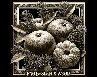 Oranges 3D Illusion PNG Laser File, Fall 3D PNG, Autumn 3D Illusion engraving, Oranges Slate Coaster Engraved, Laser Ready 3d File