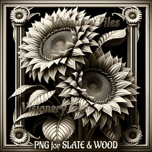 Sunflower 3D Illusion PNG Laser File, Sunflower PNG, Flower Slate Coaster Engraved, Sunflower Laser Ready 3d Engraving, Laser Engraving File