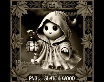 Ghost 3D-illusie laserbestand: griezelige Halloween-gravure (digitale png-download)