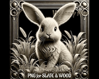 Bunny 3D Illusion PNG Laser File, Easter Laser Engraving
