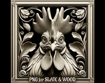 雄鶏 3D イリュージョン PNG レーザー ファイル、雄鶏 PNG、イースター PNG、鶏スレート コースター彫刻、レーザー対応 3D 彫刻、レーザー彫刻ファイル