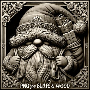 Christmas Gnome 3D Illusion PNG Laser File, Christmas 3D Illusion, Gnomes PNG, Gnome Slate Coaster Engraved, Gnome Laser Ready 3d Engraving