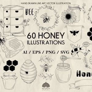Honing Svg bundel honingbij Svg Bee Hive Svg Bee Png nectar honingraat Svg Bee Clipart Honey Jar Svg Bee gesneden bestanden voor Cricut Bee silhouet