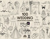 Wedding Procreate Stamps: 100 Bridal Line Art Brushes (Procreate iPad Only)