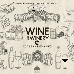 Vino svg paquete viñedo svg bodega svg uva svg copa de vino svg vid svg vino barril svg botella de vino svg cricut archivos vino clipart png
