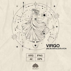 Jungfrau-Svg Sternzeichen-design-Svg Astrologie-Svg Sternzeichen-symbol SVG-Horoskop-Svg-Konstellation SVG