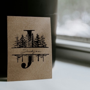 Skogsdelat monogram SVG-paket: Bröllopsalfabetbokstäver i tallträd (+ PNG, EPS) bild 4