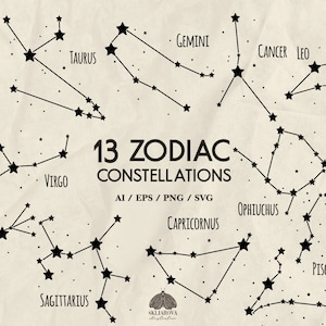 Pacote de constelações do zodíaco Svg Astrologia Svg Zodíaco Svg Horóscopo Svg Constelação de estrelas Signo Svg Signo do zodíaco Svg Arquivo Cricut Png