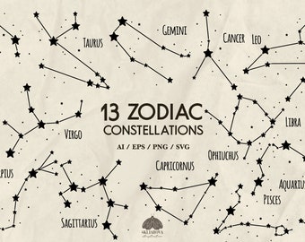 Zodiac Constellations Svg bundle Astrology Svg Zodiac Svg Horoscope Svg Star Constellation Star Sign Svg Zodiac Sign Svg Cricut File Png