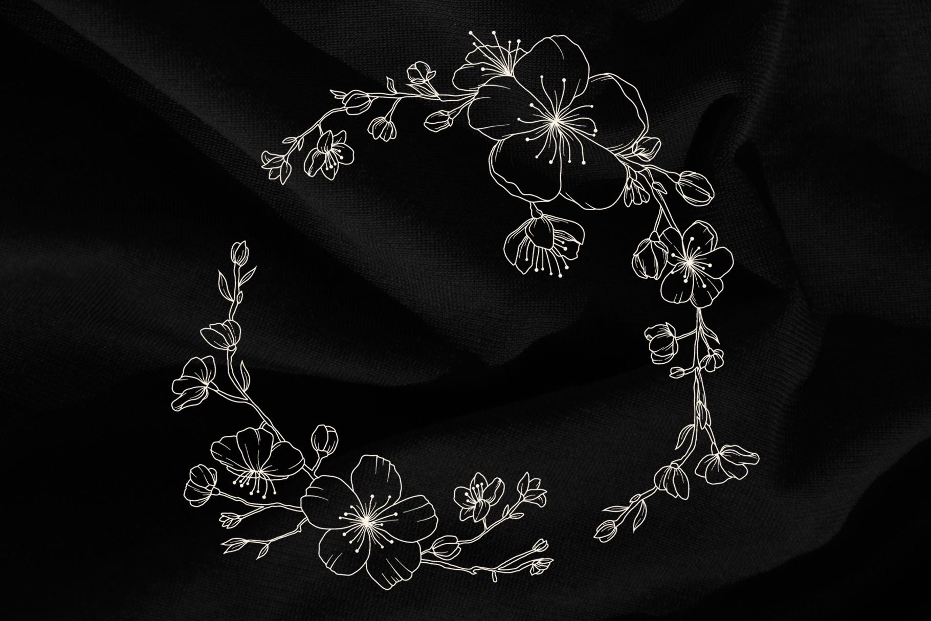 Spring Wreath Svg Cherry Blossom Wreath Sakura Frame Border Floral ...