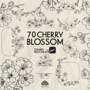 桜の Procreate スタンプ 春の花 Procreate 用スタンプブラシ 植物スタンプブラシ 桜 桜の木 花柄 Procreate ブラシ