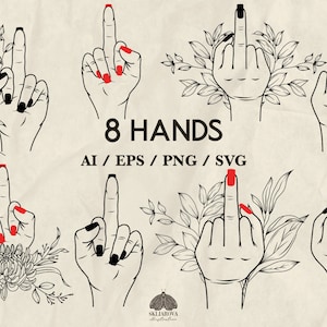 Mittelfinger Aufmunterung Lustige Cricut Mädchen Finger Aufbügler Mittelfinger Aufbügler Mädchen Power Frau Hände Silhouette Flipping off Humor Handzeichen