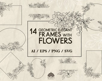 Cornici floreali primaverili SVG: bordi botanici per matrimoni (+ PNG, EPS)