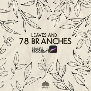 Leaves & Branches Procreate Stamps: 78 Botanical Line Art Brushes (Procreate iPad Only)