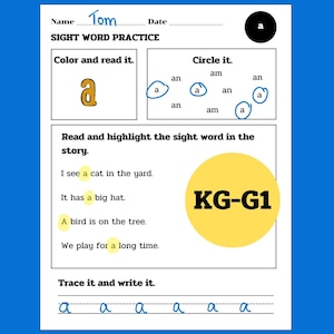 50 Sight Word Worksheets, Kindergarten Sight Word Practice, Pre-Primer Sight Words, Dolch Sight Words, Sight Word Activities, Early Literacy