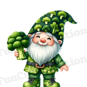 Clipart nain végétarien, clipart légume, nain de jardin PNG, clipart légume, aliments sains PNG, clipart verts, cadeau pour les amateurs de nain