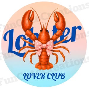 Langosta estética PNG, camiseta para amantes de la langosta, langosta náutica PNG, club de amantes de la langosta, clipart de verano costero, diseño de camiseta de mariscos