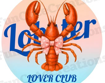 Lobster Aesthetic PNG, Lobster Lover Shirt, Nautical Lobster PNG, Lobster Lover Club, Coastal Summer Clipart, Seafood Shirt Design